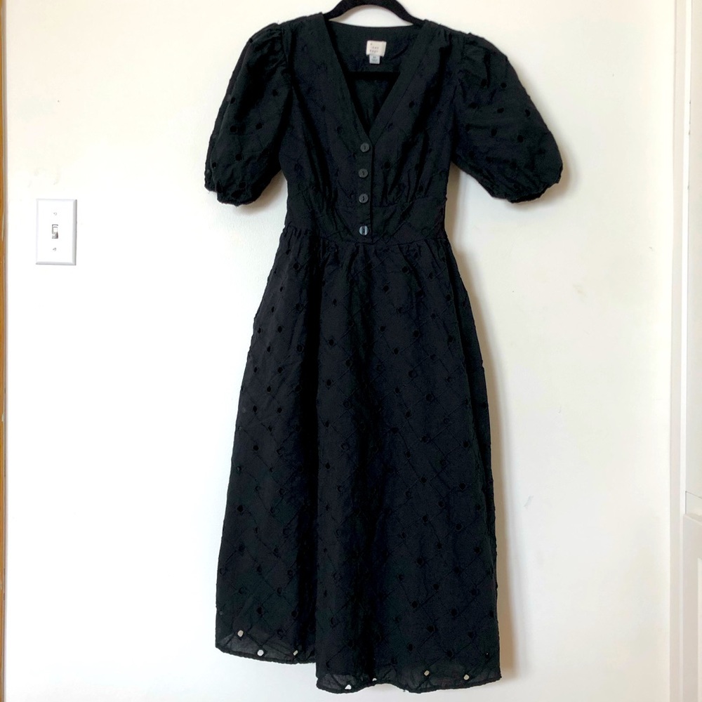 A New Day puff sleeve cotton midi dress, size XS